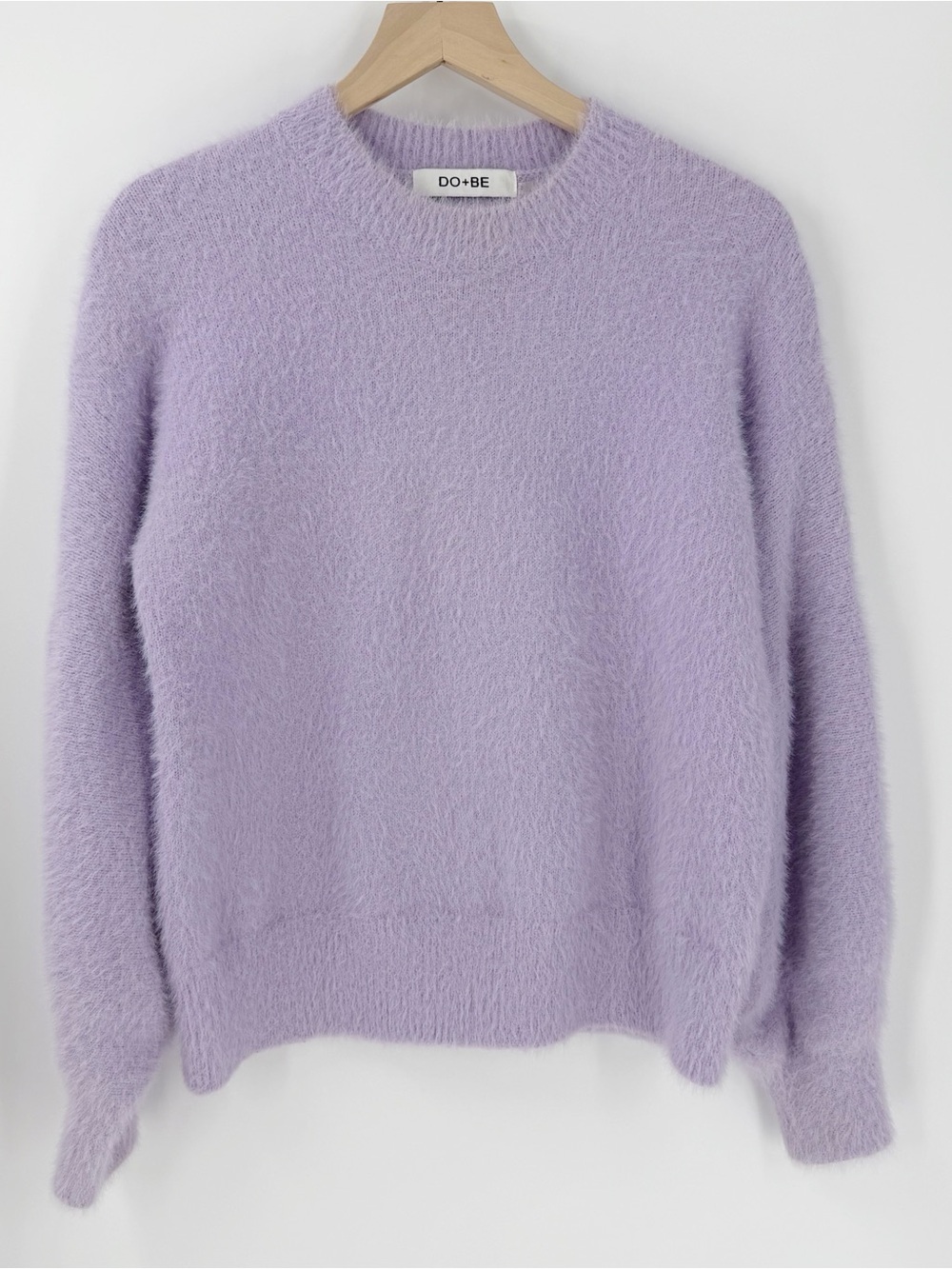 Do+Be Purple Eyelash Balloon Sleeve Sweater Small